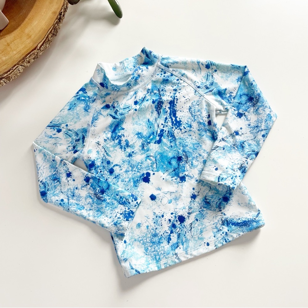 Next Blue Splatter Swim Rash Guard Top | 3T